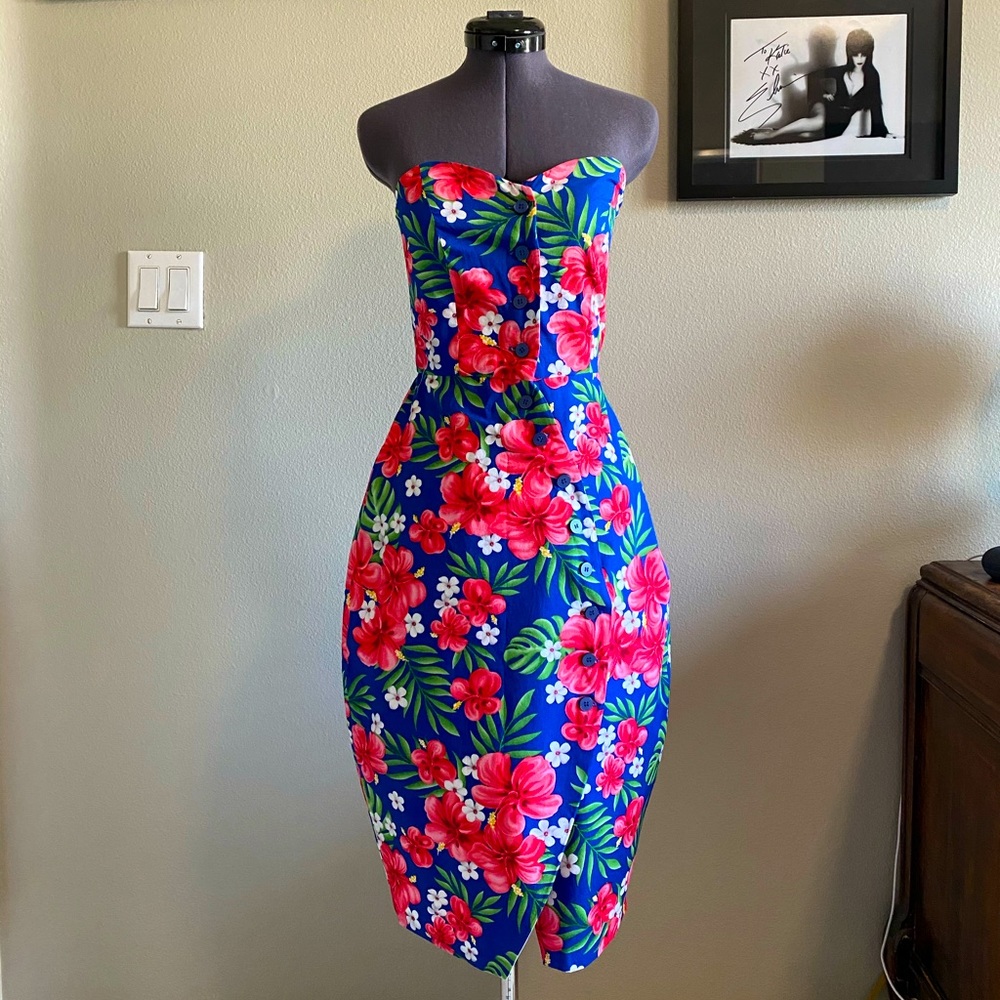 Blue Hawaiian print pinup sundress 🌺